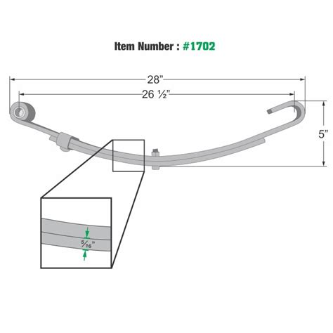 Ez Loader 26 Open Eye Trailer Leaf Spring 2 Leaves 800 Lbs