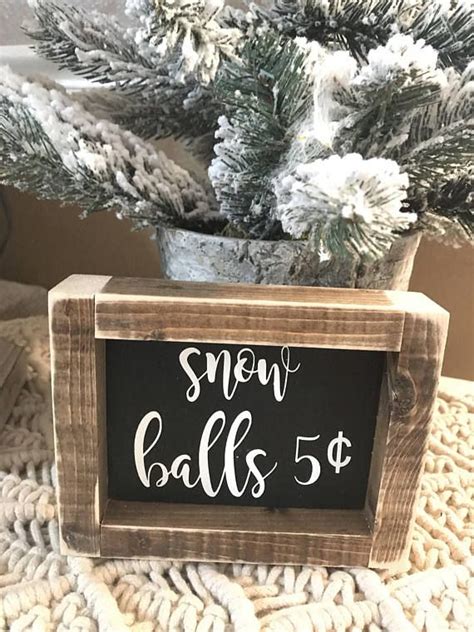 Snow Balls 5 Cents Framed Sign Winter Sign Christmas Sign Christmas