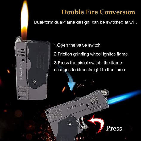 Briquet Torche Allume Flamme De Jet Commutable Butane Rechargeable