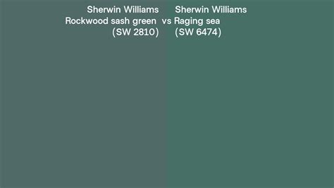 Sherwin Williams Rockwood Sash Green Vs Raging Sea Side By Side Comparison