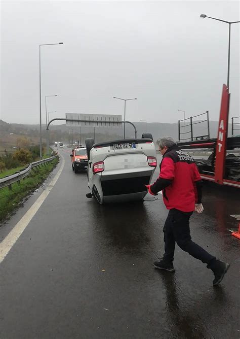 Bolu Ge I Inde Trafik Kazas Anadolu Otoyolu Nda Takla Atan Ara