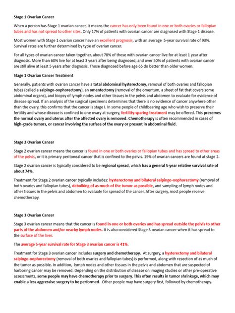Stages of Ovarian Cancer | PDF