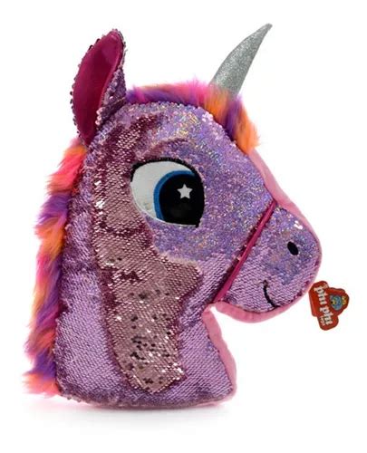 Almohadon Unicornio De Peluche Con Lentejuelas 45 Cm