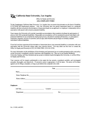 Fillable Online Calstatela Ca Govermental Compliant Form Fillable Fax