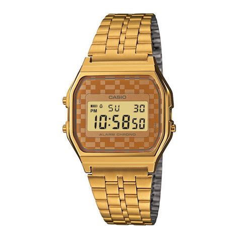 Rel Gio Feminino Digital Casio A Wgea Adf Dourado Digital No