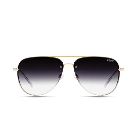 Unisex High Key Rimless Sunglasses Gold Quay Australia Touch Of