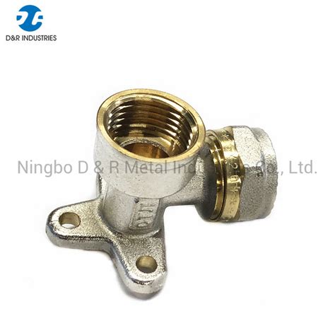 Elbow Wall Plated Female For Pex Al Pex Pipe Aluminuim Plastic Pipe