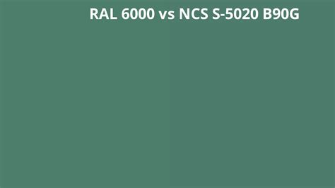 RAL 6000 Vs NCS S 5020 B90G RAL Colour Chart UK