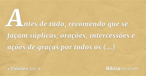 1 Timóteo 2 1 2 Orar pelas autoridades Bíblia