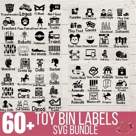 Toy Bin Labels Svg Mega Svg Bundle Playroom Labels Svg Etsy