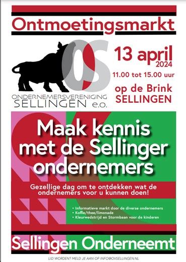 Ondernemersvereniging Sellingen E O Organiseert Een Ontmoetingsmarkt