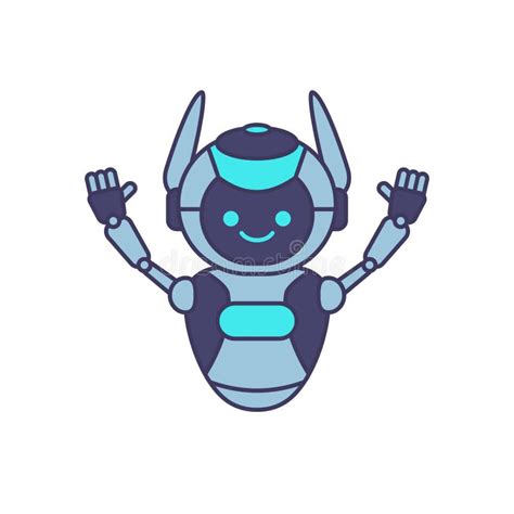 Robot Character Say Hi Hello Vector Illustration Cute Robot Cartoon Stock Vector Illustration