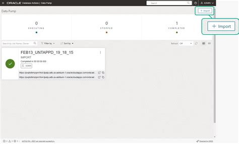 Data Pump SQL Developer Web For Oracle Autonomous Database