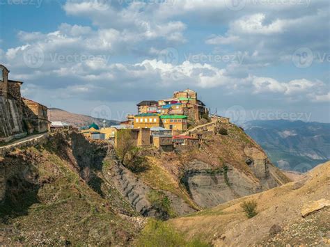 Old village on the top of mountain in Dagestan. Authentic Dagestani ...