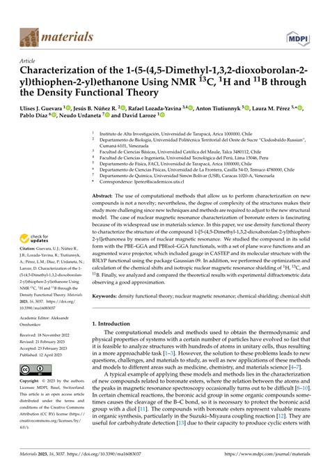 PDF Characterization Of The 1 5 4 5 Dimethyl 1 3 2 Dioxoborolan 2