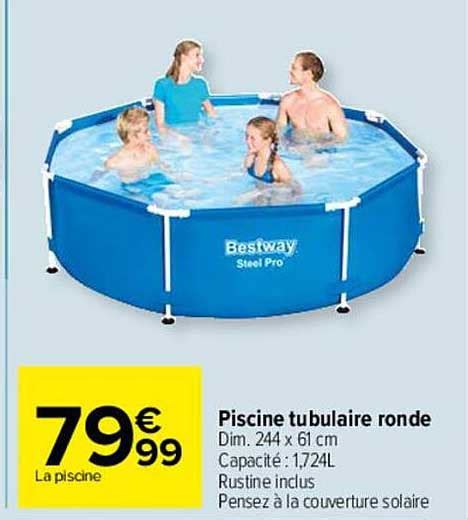 Promo Piscine Tubulaire Ronde Bestway Steel Pro Chez Carrefour Market