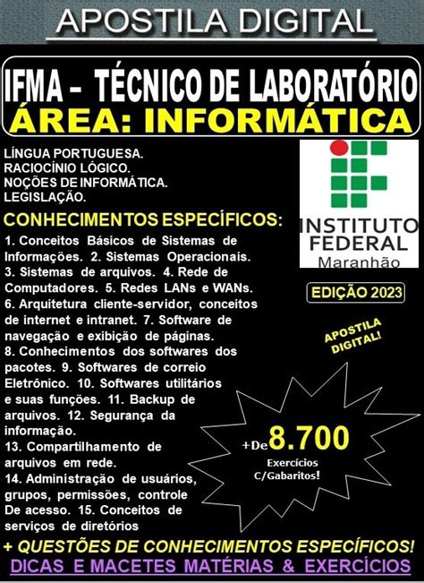 Apostila IFMA 2023 Técnico de Laboratório INFORMÁTICA Teoria 8