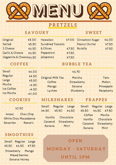 menu    yay hansel  pretzel