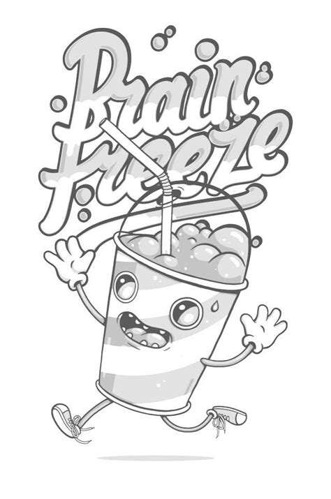 Brain Freeze Coloring Illustration Frozen Drawings Brain Freeze