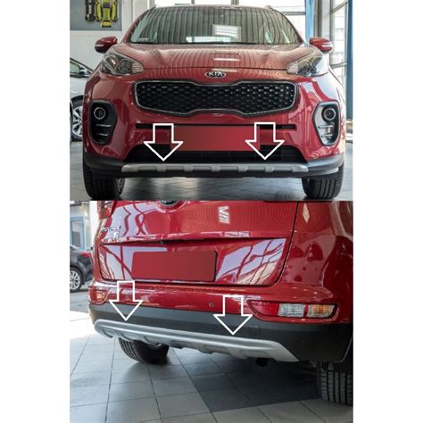 Protection Pare Choc Kia Sportage 2016 2018 Avant Arriere Set Gris