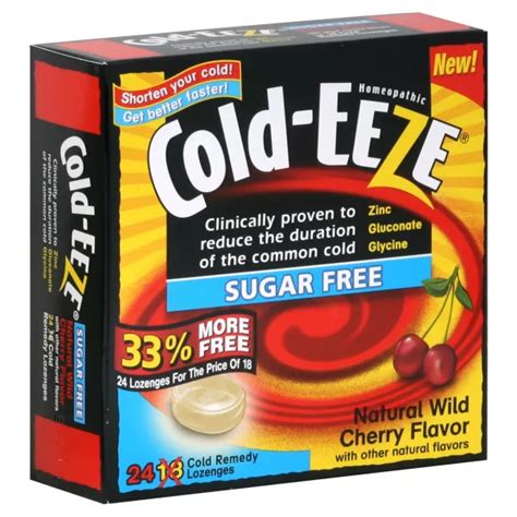 Cold-Eeze Cold Remedy Lozenges, Sugar Free, Natural Wild Cherry Flavor ...