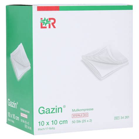 Gazin Mullkompressen 10x10 cm steril 8fach 25x2 Stück medpex