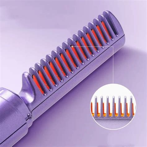 Professional Wireless Hair Straightener Curler Comb Fast Heating Negative Ion Straightening