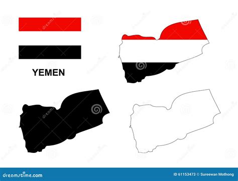 Yemen Map Vector Yemen Flag Vector Isolated Yemen Stock Vector