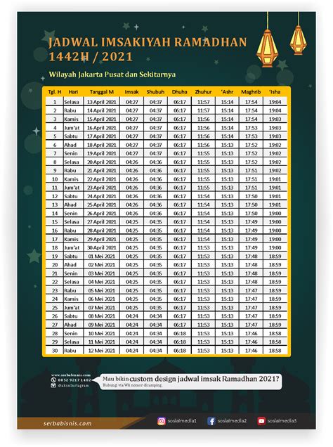 Gratis Desain Jadwal Imsakiyah Puasa Ramadhan SerbaBisnis Desain