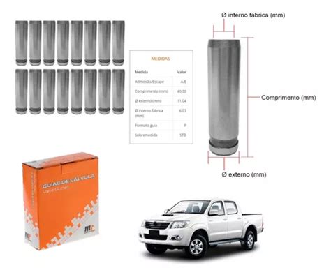 Guia Valvula Adm Esc Motor Toyota Hilux Td 2 5 16v 05 2kd