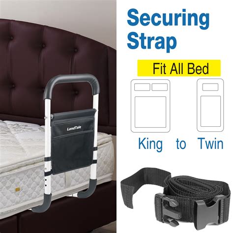 Landtale Bed Assist Rails Adjustable With Bag Safety Bed Handle Fall