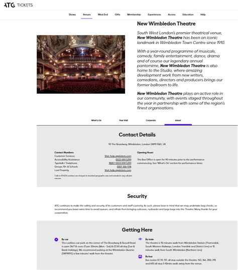 What Is The Opening Hours For The New Wimbledon Theatre ATG Tickets