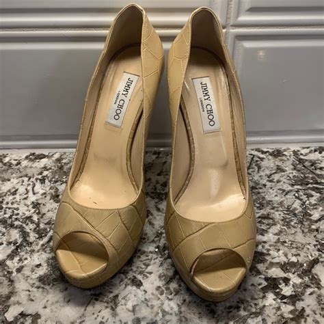 Jimmy Choo Shoes Authentic Jimmy Choo Nude Snakeskin Platform Heels Size 4 Poshmark
