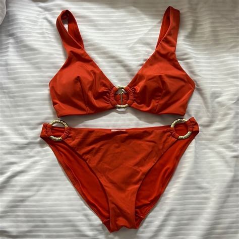 H M Swim Sunset Orange And Gold Bikini Poshmark