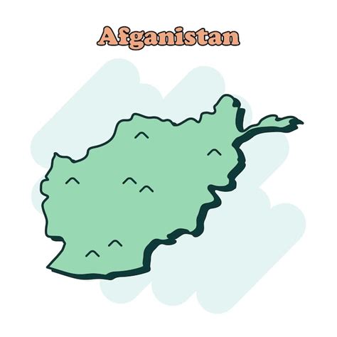 Premium Vector Afghanistan Cartoon Colored Map Icon In Comic Style