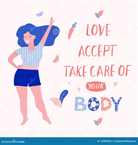 Love Accept Take Care Of Your Body Card Poster Beautiful Wo Stock