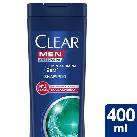 Shampoo Anticaspa Clear Men Limpeza Diária 2 Em 1 400ml PanVel Farmácias