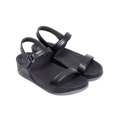 Black Double Strap Sling Back Belldilar