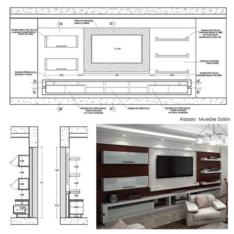 Planos De Detalles Y 3ds De Mueble De Entretenimiento Homify