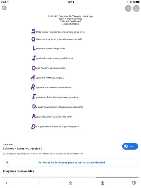 Un Acrostico Con La Palabra Solidaridad Plis Brainly Lat