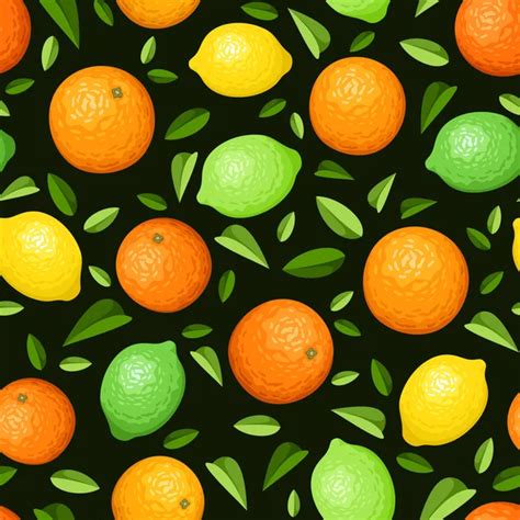 Seamless Background With Citrus Fruits Vector Illustration Stock