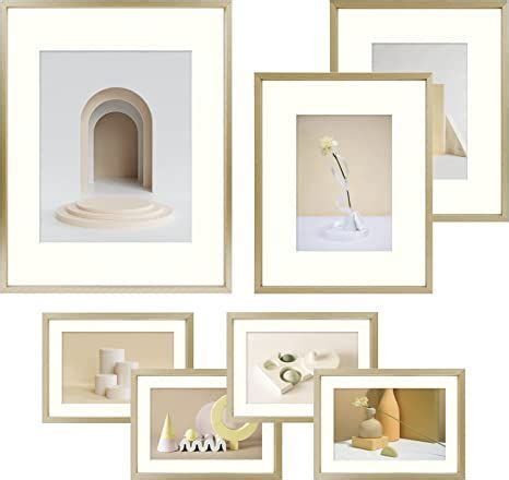 Frametory Aluminum Picture Frames Set Of Gold Gallery Wall Kit