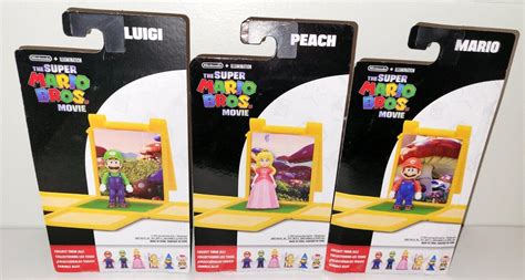 The Super Mario Bros Movie 2023 1" Mini Figure Set Of 3 Mario, Luigi, Peach | #4632900252