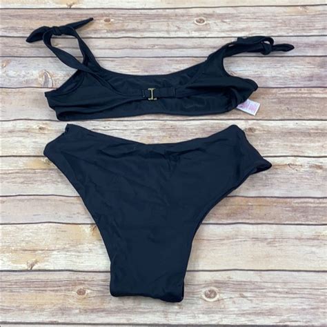 Xhilaration Swim Bikini Hi Cut Medium Tie Shoulder Top M Poshmark