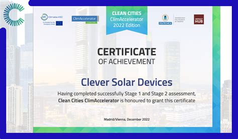 Clever Solar Devices Has Received The European Climate Kic Acceleration