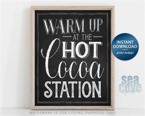 Hot Cocoa Station Sign Hot Cocoa Sign Winter Wedding Decor | Etsy