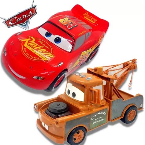 Kit 2 Carrinhos Fricção Relâmpago Mcqueen E Mate Disney Cars