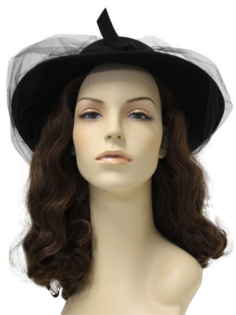 Retro 80s Hat Adolfo Ii Designer 80s Adolfo Ii Designer Womens Black Wool Felt With