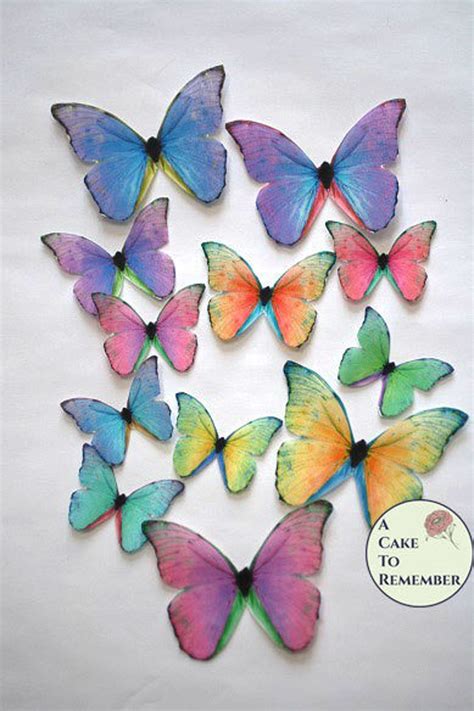 Pink Edible Butterflies 12 Wafer Paper Butterflies For Etsy