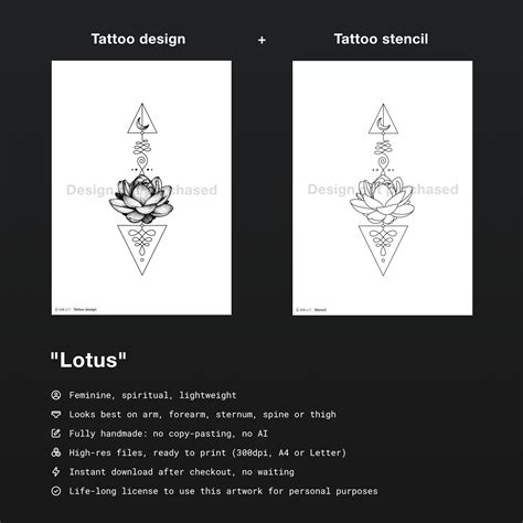 Lotus Tattoo Design, Lotus Flower Tattoo Stencil, Floral Tattoo Flash, Unalome Tattoo, Fine Line ...